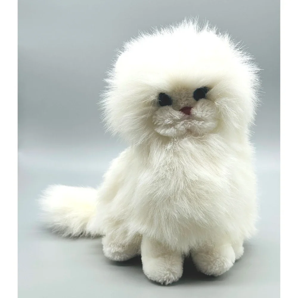 Dakin Plush Cat White Persian Long Hair Blue Eyes Stuffed Animal Bintage 1983